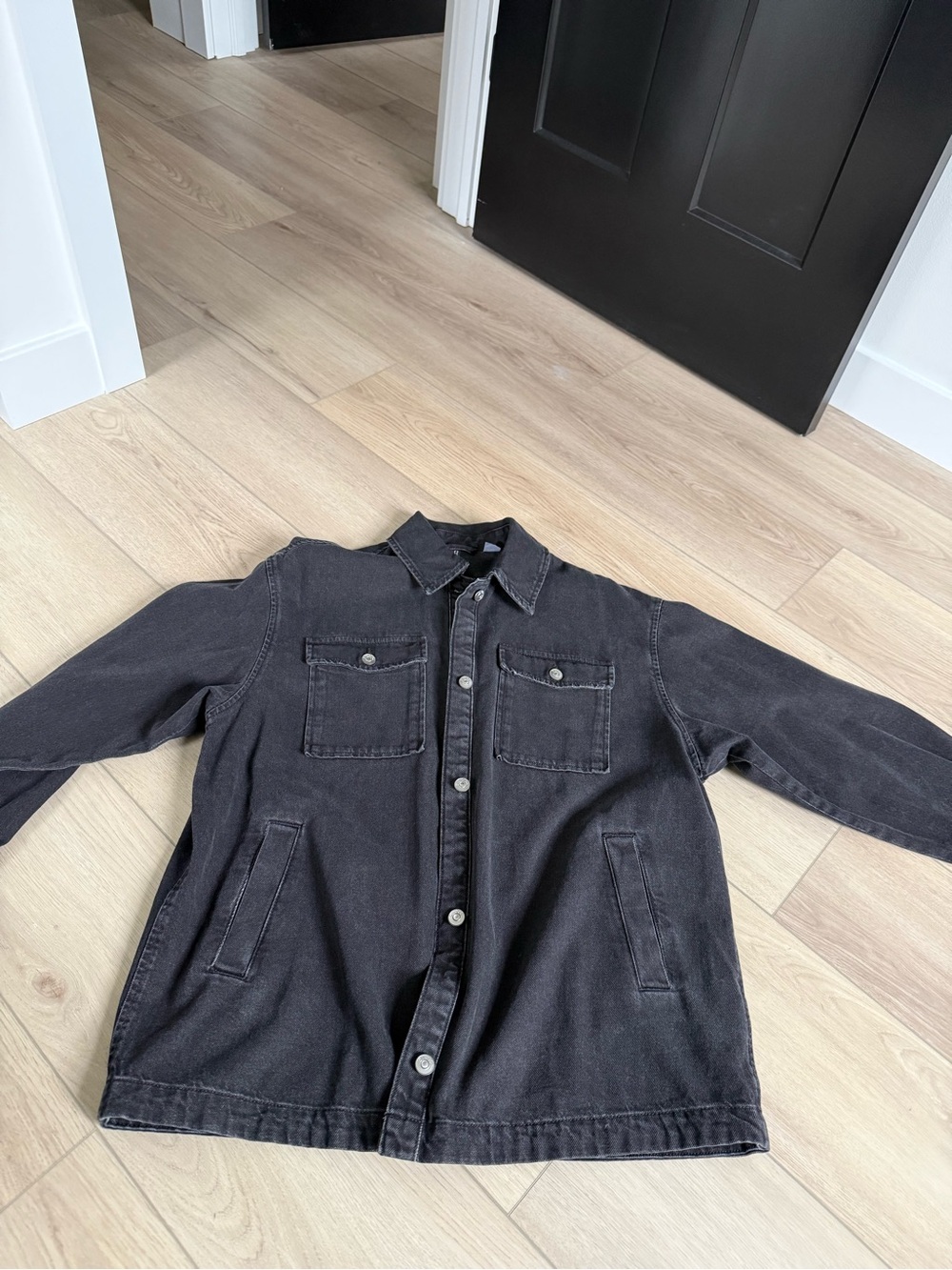 H&M Black Denim Button-Front Women's Jacket
